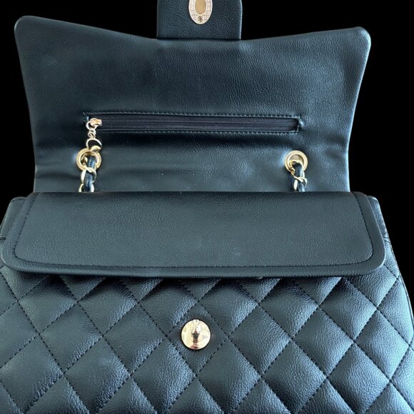 NWT Vegan Black Leather Shoulder Bag Purse - Picture 3 of 4